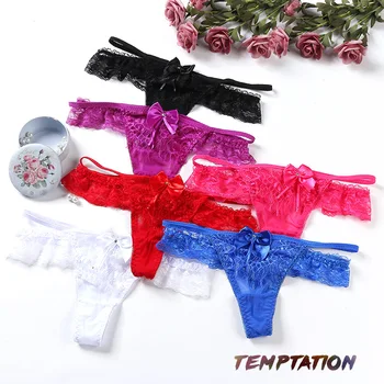 

Women Low Rise Cute Breifs Europe Sexy Lace Panties Female Mesh Sexy Red Transparent Thong Female