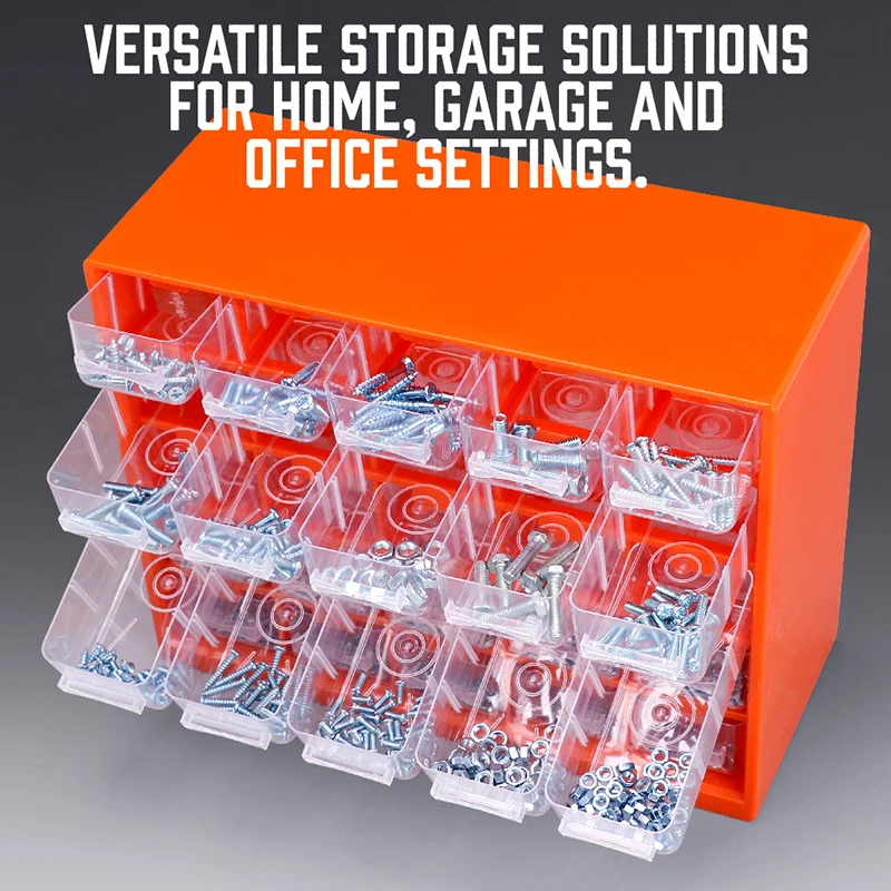 Tool Storage Box Parts Storage Box Plastic Tool Box Storage Organizer Box 25 Multi-grid Drawer Parts Box Wall-mounted Screw Classification Component Box Tool Case Electronic Components Storage ToolBox