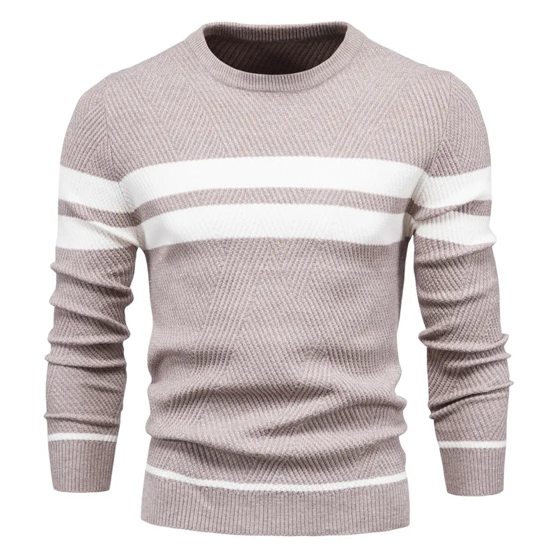 New Autumn Pullover Men's Sweater O-neck Patchwork Long Sleeve Warm Slim Sweaters Men Casual Fashion Sweater Men Clothing