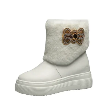 

2020 Women Boots New Arrival Fashion Snow Warm fur Winter Boots Female Woman plus velvet Platform Large code Bota Feminina
