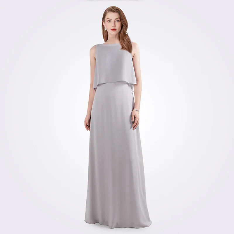 Skyyue элегантное платье подружки невесты длинное Vestido Madrinha Плюс Размер без рукавов Vestido Madrinha женские вечерние платья для девочек C486