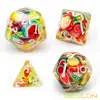 Bescon Fruit Polyhedral Dice Set, Novelty RPG Dice set of 7 2