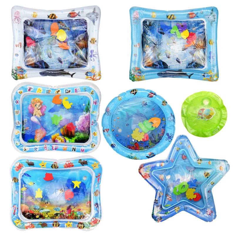 Hot Inflatable Baby Water Mat Infant Tummy Time Play Mat Toddler Fun Activity Play Center for Sensory Stimulation Motor Skills