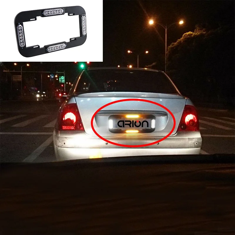 13.5" LED License plate lights Warning Flash Traffic Adviser Strobe Amber/White 
