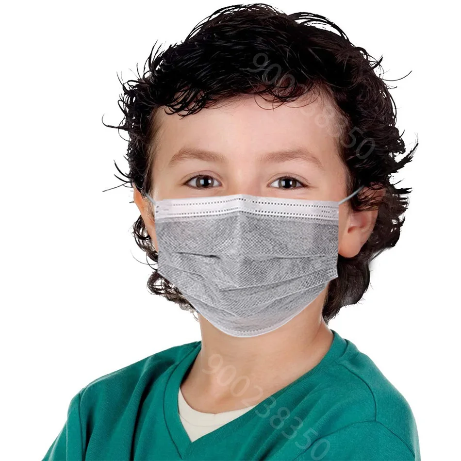 10-600pcs masks child Disposable mascarillas Kids gray mask safe Sanitary Children mask 3 Layer Ply Anti-dust masque noir 6