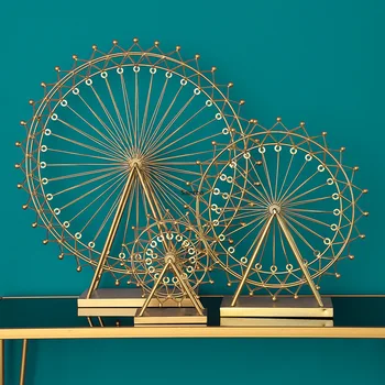 

Northern Europe simple iron table decoration gold Ferris wheel handicraft home living room model room decoration
