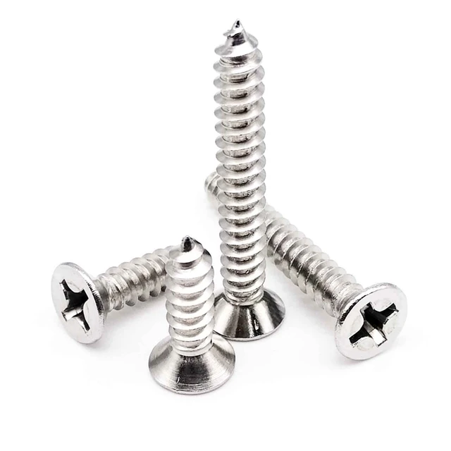 M1 M1.2 M1.4 M1.5 M1.6 M1.7 M1.8 M2 M2.2 M2.3 M2.6 304 Stainless Steel  Phillips Recessed Countersunk Head Self Tapping Screw (Color : 10mm, Size 