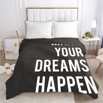 

3D Duvet Cover with Zipper Comforter/Quilt/Blanket Cover 155x220 240x220 3D Nordic Bedding letter Customize any size design