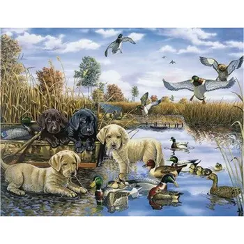 

Diamond embroidery Landscape duck Diy 5d diamond painting full square round drill rhinestone pasted dog picture home decor