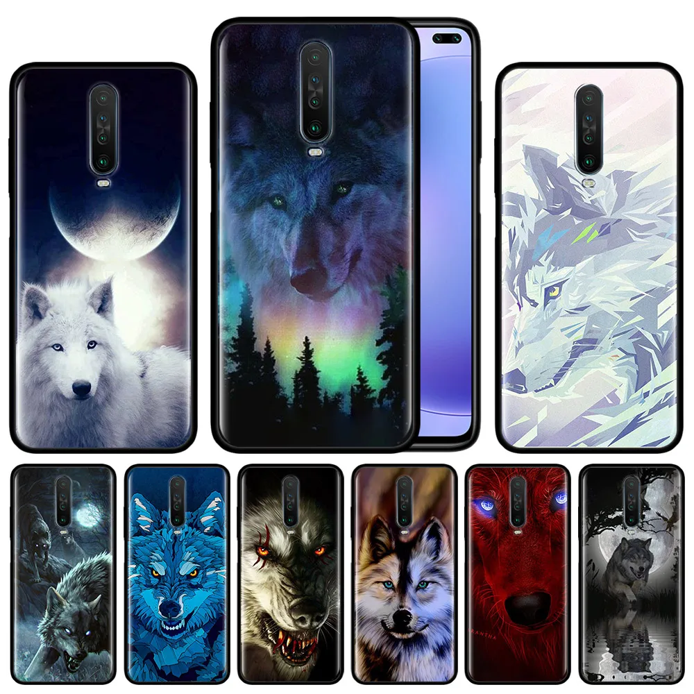 Чехол в стиле аниме волк для Xiaomi Redmi Note 8T 8 7 9 Pro K20 K30 5G 6 6A черный силиконовый
