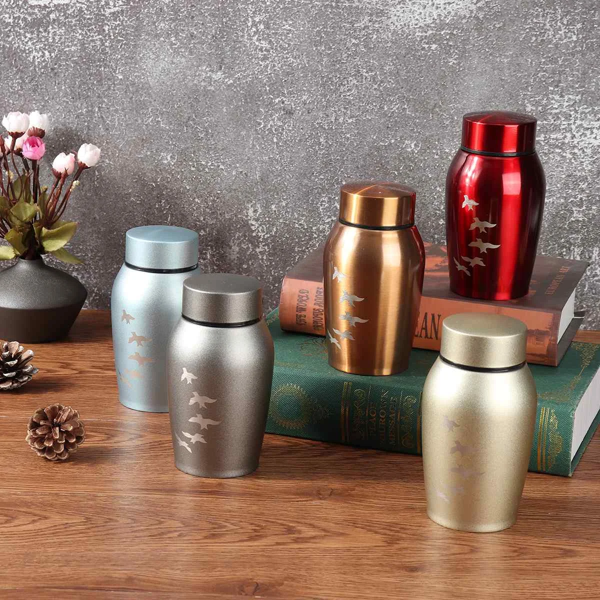 Mini urnas conmemorativas para cremación de mascotas, urna para cenizas de mascotas/humanos, ataúd, bote de cremación de acero inoxidable funerario, tanques de almacenamiento, 250