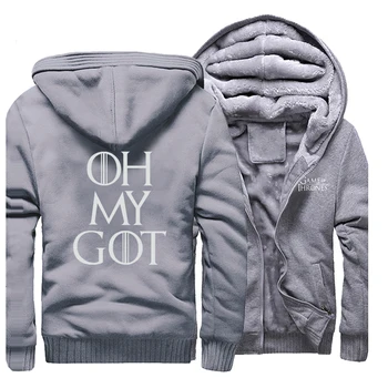 

Game Of Thrones Fleece Male Coat Oh My Got Funny Print Hooded Thick Tracksuit 2020 Winter Warm Jackets Casaul Hoodie Sweatshirts