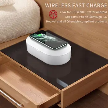 

UV Cell Phone Sanitizer Sterilizer with 10W Wireless Charger Multi-Function Box