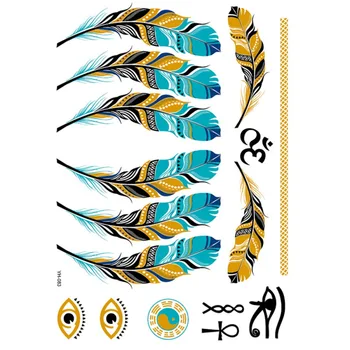 

Hotsale Waterproof Durable Gold Stamping Retro Temporary Fake Tattoos Stickers