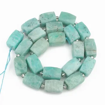 

11x16mm Natural Blue Amazonite Stone Beads Irregular Column Spacer Beads for Accessories Jewellery Making Bracelet 15‘’