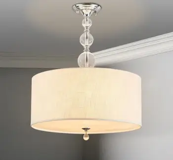 

Modern simple crystal Pendant Lights Nordic bedroom living room study creative circular fabric and lifting ZL89