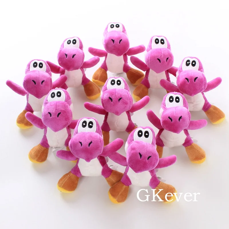 10 цветов Супер Марио Bros yoshi дракон мини мягкие животные 12 см плюшевый брелок милые мягкие куклы подарок для детей - Цвет: Фиолетовый
