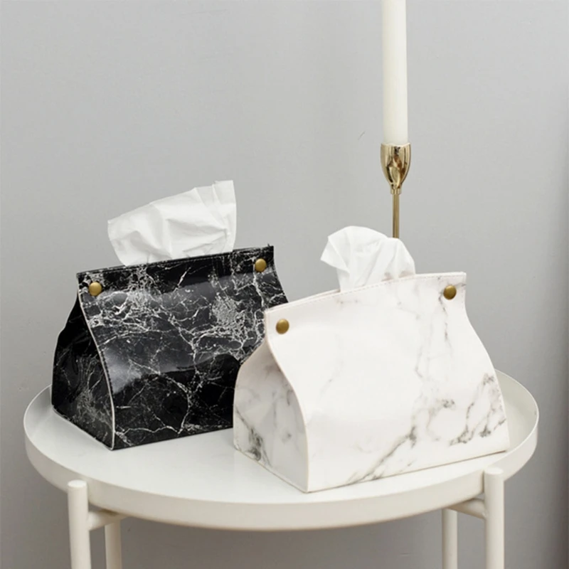Tissue Holder PU Leather Paper Container Box Waterproof Anti Dust Bathroom Kitchen Living Room Napkin Storage Organizer | Дом и сад