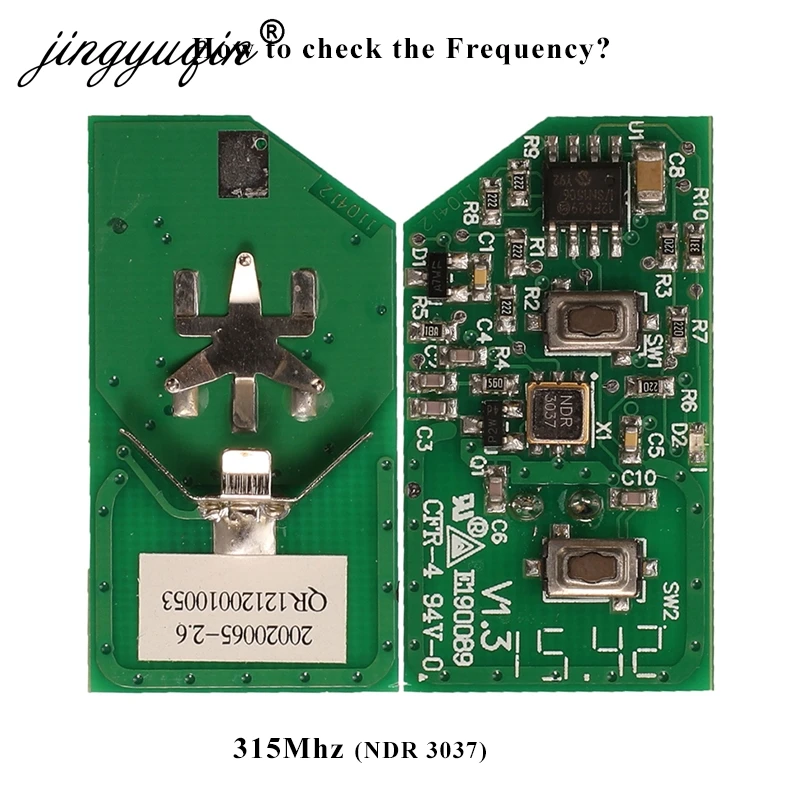 JINGYUQIN 315MHZ / 433MHZ REMOTE KEY CONTROL  FOR CHERY A3 A5 TIGGO FULWIN COWIN EASTER 2 BUTTONS CAR KEY FOB WITH 9CN BLADE