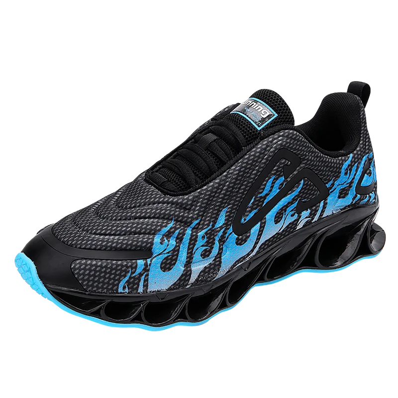 Новые уличные мужские кроссовки для бега, мужская повседневная обувь, высокое качество, на шнуровке, спортивные, дышащие, большие размеры, баскетбольные кроссовки - Цвет: Синий