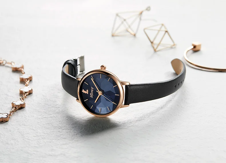 Disney кварцевые наручные часы Роскошные модные женские часы повседневные Элегантные часы с кожаным ремешком женские часы Reloj Mujer
