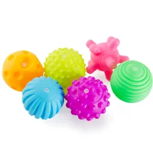 6 pçs/set Conjunto Desenvolver Sentidos Tátil do bebê Brinquedo Bola Brinquedo Do Bebê Toque da Mão do Bebê Brinquedos Bola de Formação Massagem Bola Bola Macia