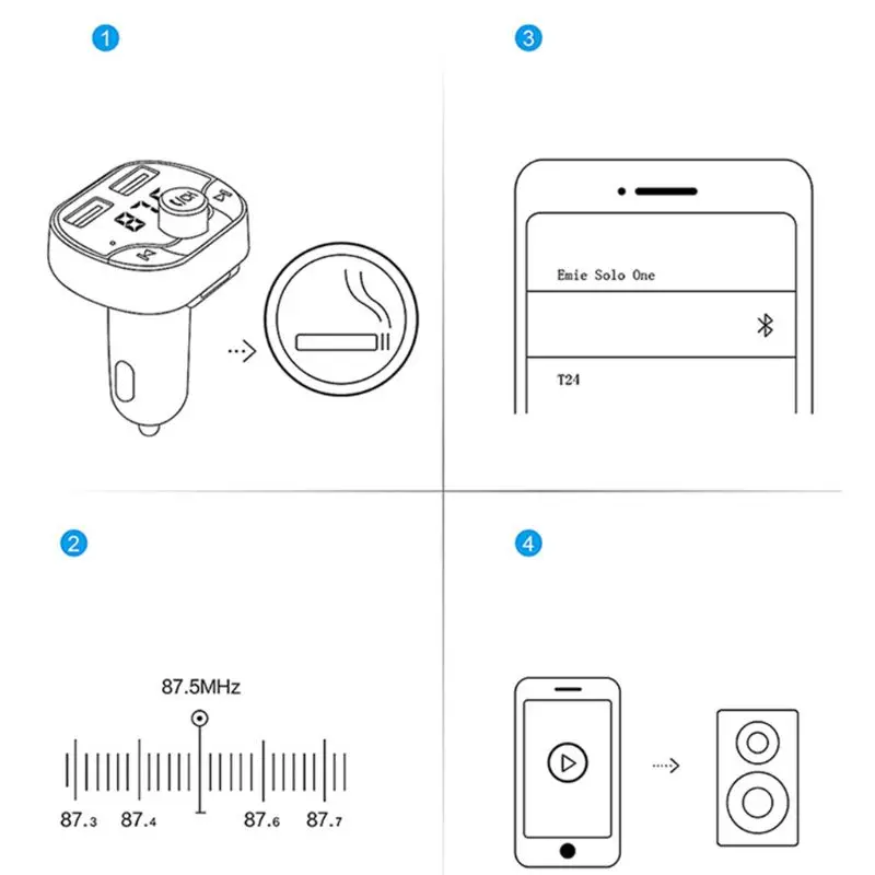 Беспроводной автомобильный Bluetooth fm-передатчик MP3 радио адаптер автомобильное быстрое USB зарядное устройство