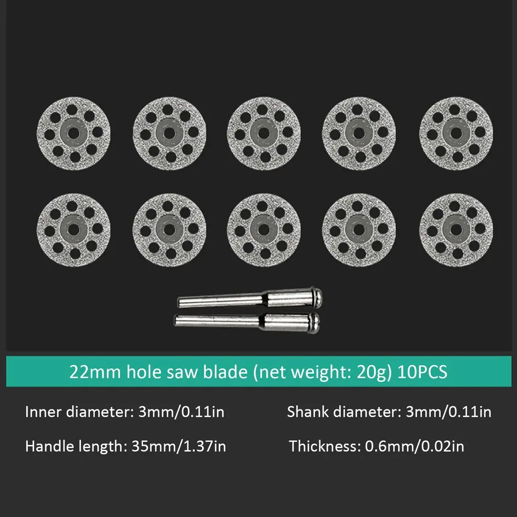 12 Pcs Rotary Tool Circular Saw Blades Cutting Wheel Discs Mandrel Dremel Cutoff Grinding Piece Emery Small Grinding Piece