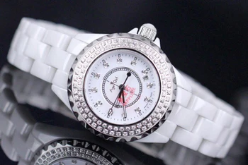

Top Brand Luxury Ceramic Diamonds Ladies Watches Mens Women Ceramica Watch Fashion Rhinestone Quartz Dress Table Gent Wristwatch