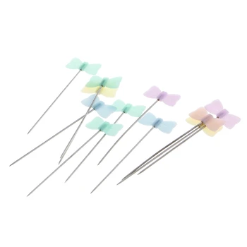 

100 Pcs Push Pins Bowknot Style Positioning Needles For Manual Sewing Patchworks