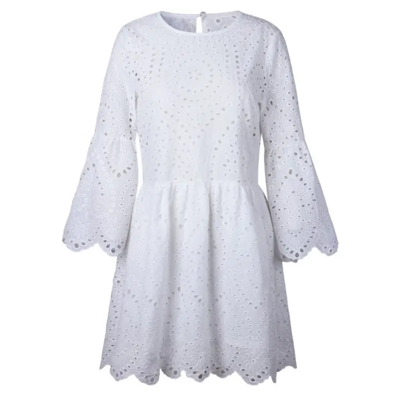 Белый Летнее платье с рисунком, женское платье, Vestidos, кружевное мини-платье, большие размеры XXL, яркие цвета, пляжные платья, открытое белое платье, WQS2230 - Цвет: Белый