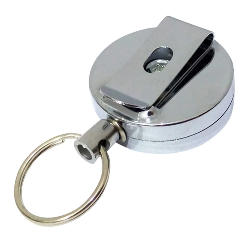 

High Resilience Steel Anti Lost Key chain Wire Rope Key Ring Outdoor gadget Metal Retractable key Chain Alarm Key Ring