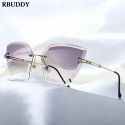 RBUDDY Солнцезащитные очки женские винтажная металлическая оправа очки с градиентными линзами ретро в форме кошачьих глаз Солнцезащитные
