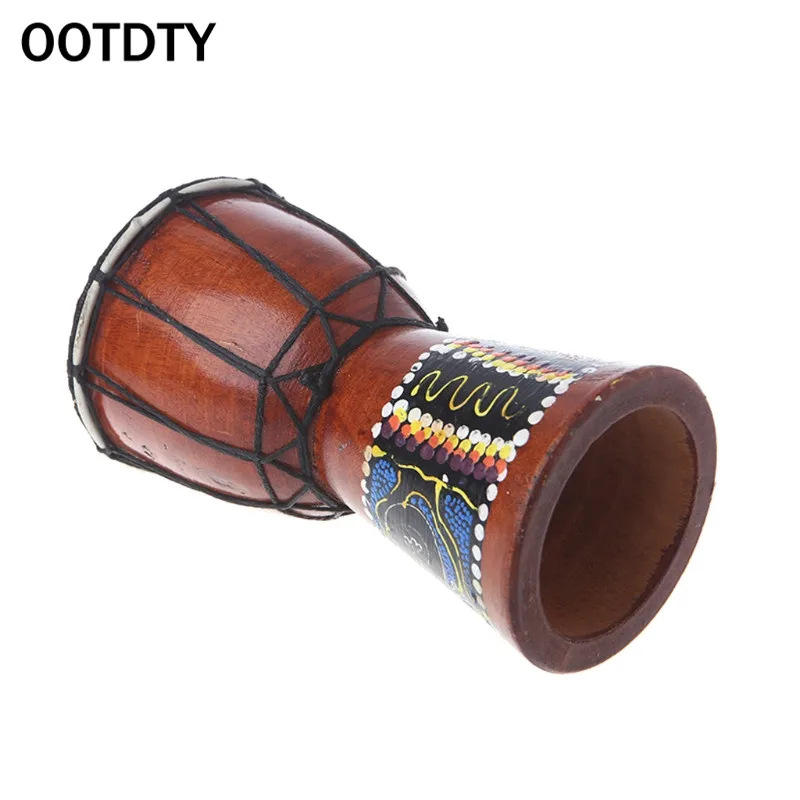 OOTDTY 4 дюймов Профессиональный Африканский Djembe барабан Bongo дерево хороший звук музыкальная инструмент