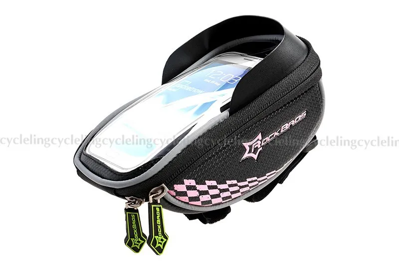 ROCKBROS Mountain Road Cycling Bike Bicycle Frame Pannier With Shade Baffle Front Tube Phone Touch Bag For