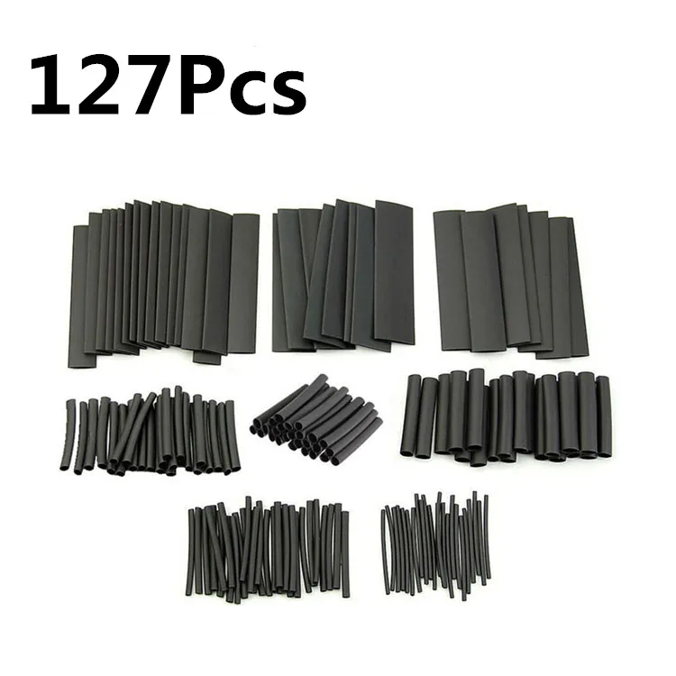 Heat Shrink Tube 127Pcs 2:1 Polyolefin Heat Cable Wire Shrinkable Sleeve Insulation DIY