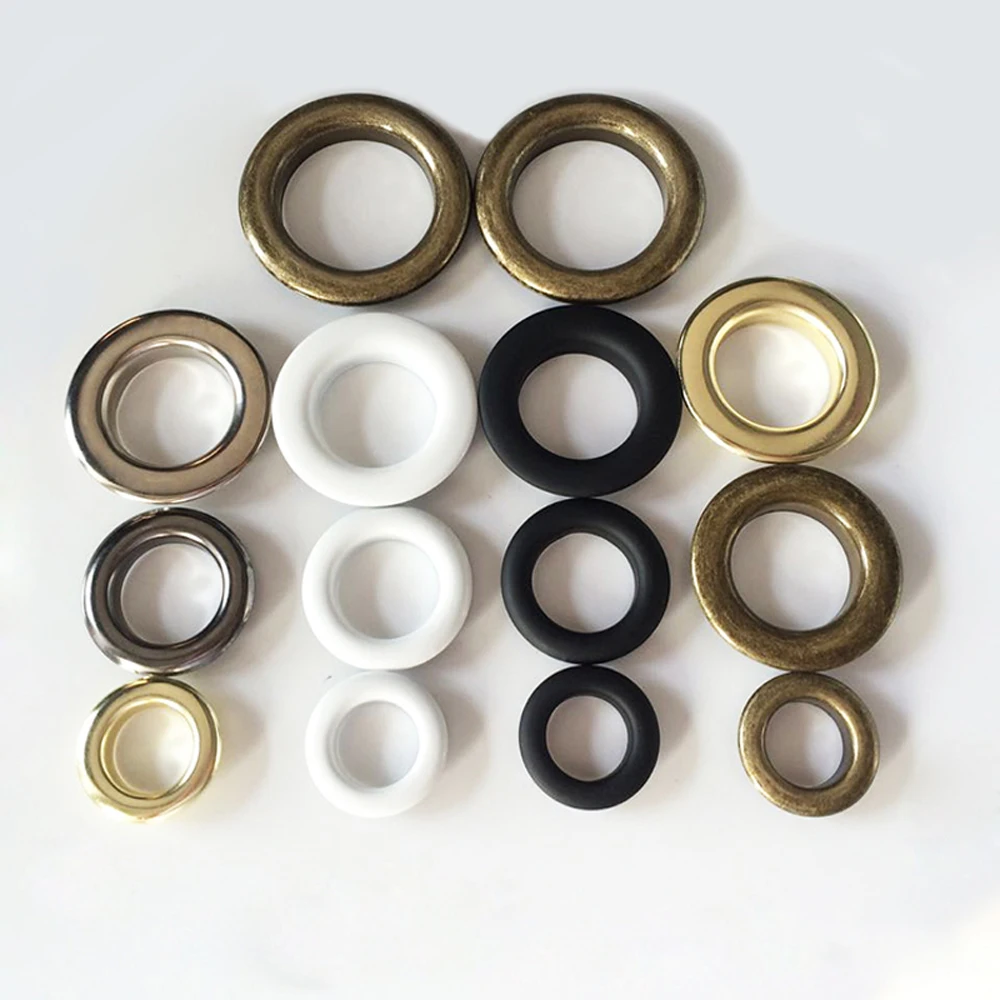 10sets Metal Eyelet with Washer 20mm 25mm 30mm 40mm Leather Craft Clothing Bag Repair Grommet Banner Round Eye Rings