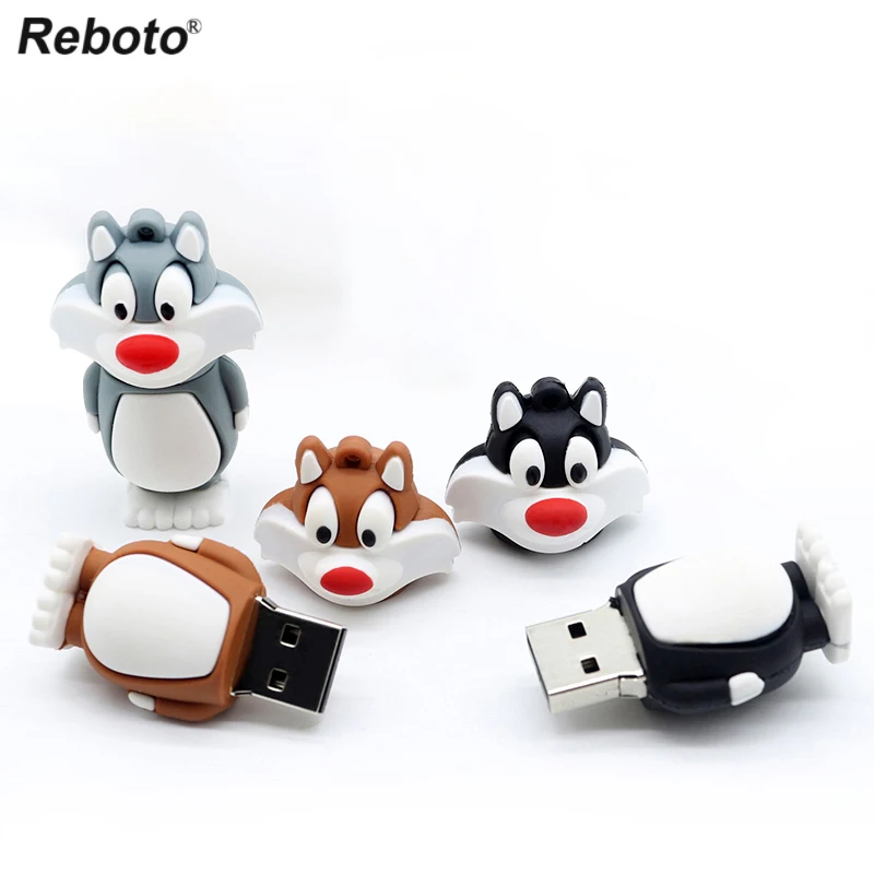 Divertido USB Pendrive de gato de dibujos animados USB Flash Drive 8GB 16GB 32GB 64GB 2,0 GB USB Pen Drive lápiz de memoria USB disco de U para regalo