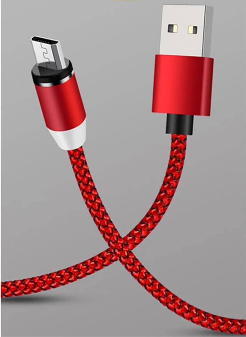 Portable 2M Mobile Phone Fast Charging 2.4A Magnetic Micro USB Cable For iOS Android Magnetic Cable Type C USB Cable LED Light afbeelding