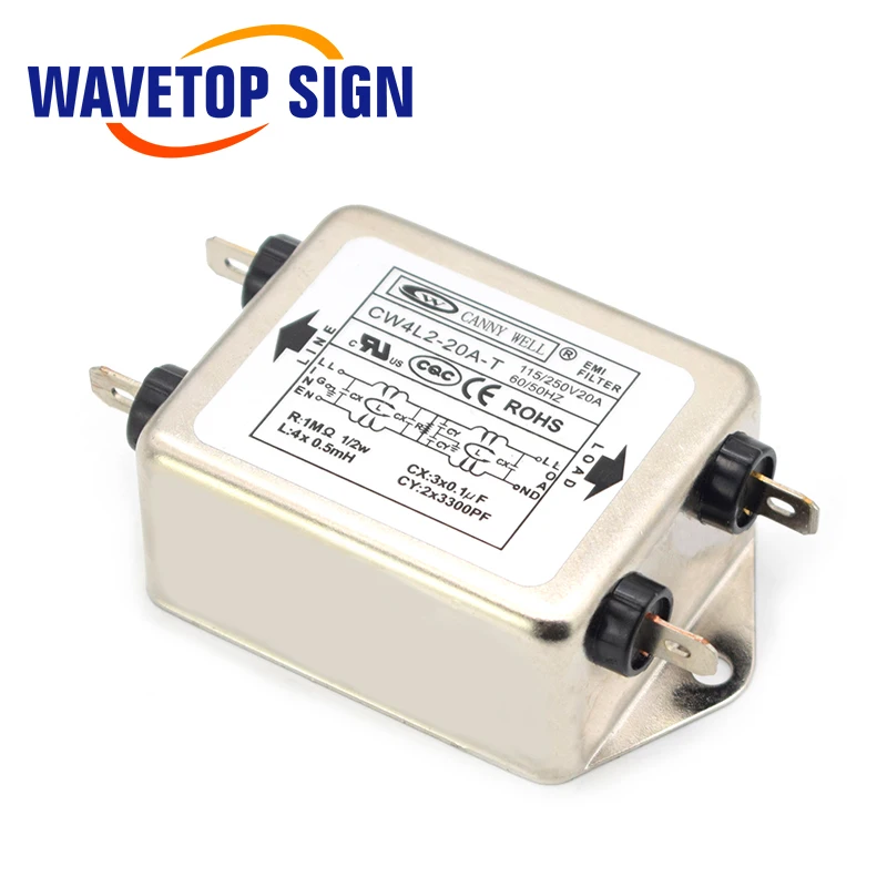 CANNY WELL CW4L2 20A T EMI однофазный Двухсекционный фильтр мощности 10A 6A T|filter|filter powerfilter emi |