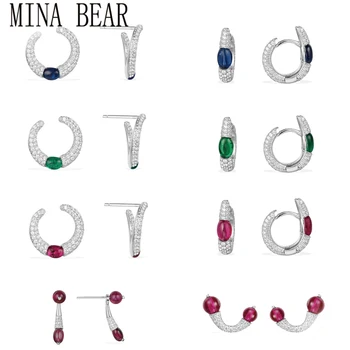 

MINA BEAR Fashion Charm Sterling Silver 1: 1 Copy, Silver Candy Ear Clip Series, Matching Female Monaco Luxury Jewelry Gift