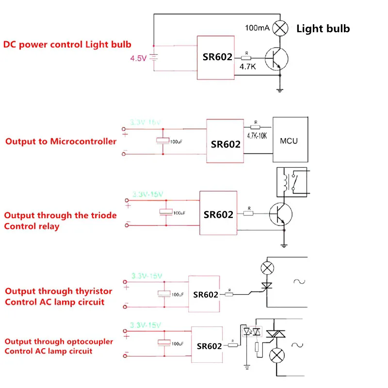 MINI SR602 Motion Sensor Detector Module Pyroelectric Infrared Sensory Switch With High Sensitivity SP99