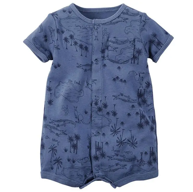 Мультфильм Одежда для новорожденных Roupas Bebe короткий рукав для маленьких девочек Одежда для новорожденных комбинезон детские комбинезоны летние Одежда для маленьких девочек - Цвет: Dark Grey
