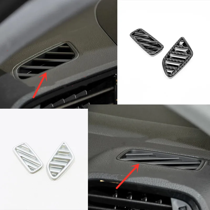 Абс матовый/углеродное волокно для Audi Q3, аксессуары для автомобиля, Передняя маленькая воздушная розетка, декоративная крышка, отделка автомобиля, Стайлинг, 2 шт