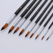 9 шт нейлоновые акварельные кисточки для гуаши с длинной ручкой, акриловая кисть для рисования, ручка Pintura, товары для рисования