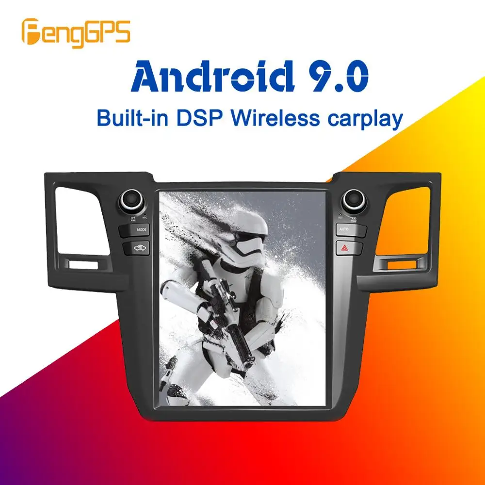 12,1 ''Тесла Android 9,0 PX6 встроенный DSP беспроводной CARPLAY Автомобильный мультимедийный радио для Toyota Fortuner 2007- gps навигация