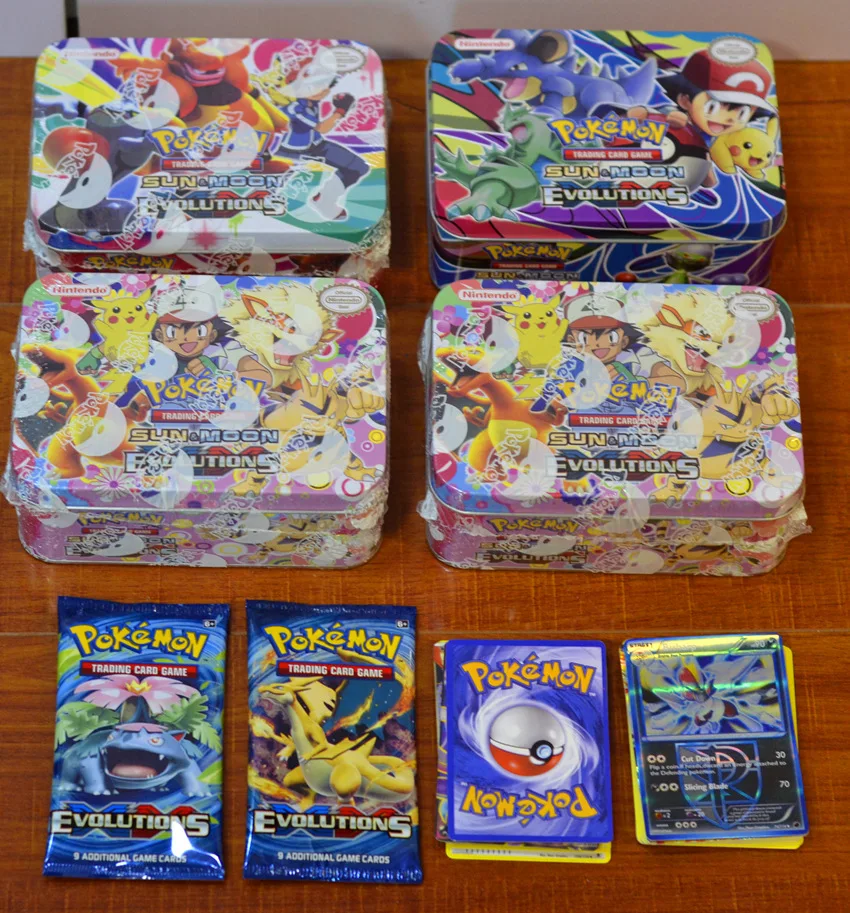 POKEMON Pokemon medium iron box with 69 game cards