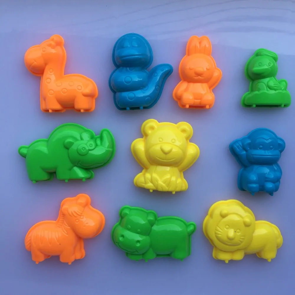 10 PCS Set Animals Sand Clay Tool Beach Toys Novelty Pyramid Mold Building Model For Kids Child Baby Out Fun Toys on Holiday
