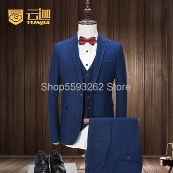 

Men's suit suit small suit jacket slim navy dress autumn business dress dress wedding dress
