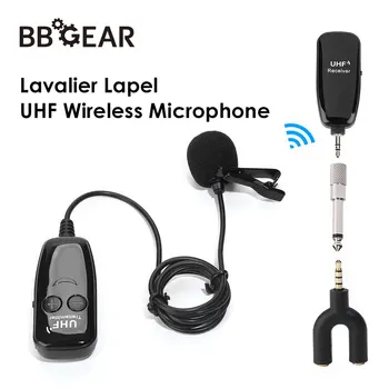 

BBGear UHF Lavalier Wireless Microphone Recording YouTube Live Interview Mic for iPhone Android PC Noise Reduction Microphone